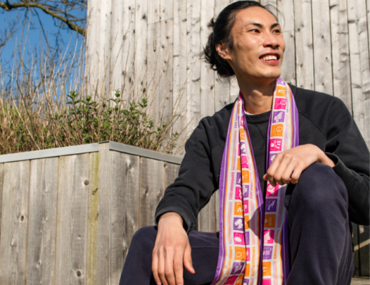 Pictogram-Skinny-Scarf-Purple